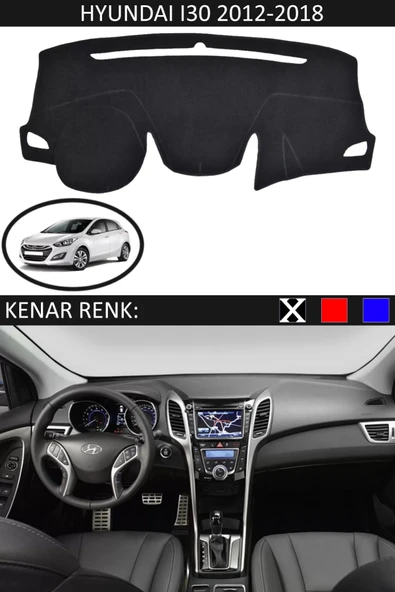 Torpido Koruma Halısı Siyah Kenar Renk Siyah Hyundai İ30 2012-2018 ile Uyumlu - 1