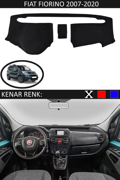 Torpido Koruma Halısı Siyah Kenar Renk Siyah Fiat Fiorino 2007-2020 ile Uyumlu