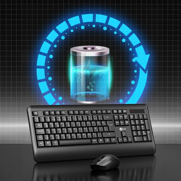 Lecoo Kw202 Kablosuz Klavye & Mouse Set Siyah - 5