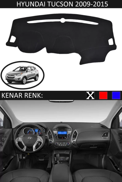 Torpido Koruma Halısı Siyah Kenar Renk Siyah Hyundai Tucson 2009-2015 ile Uyumlu