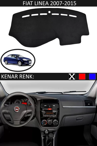Torpido Koruma Halısı Siyah Kenar Renk Siyah Fiat Linea 2007-2015 ile Uyumlu
