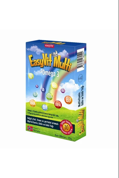Easy Fishoil Multivitamin Ve Omega 3 Çiğnenebilir Tablet 30 Adet