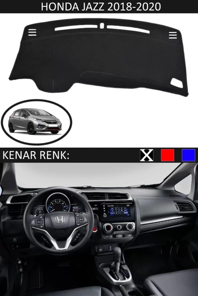 Torpido Koruma Halısı Siyah Kenar Renk Siyah Honda Jazz 2018-2020 ile Uyumlu - 1