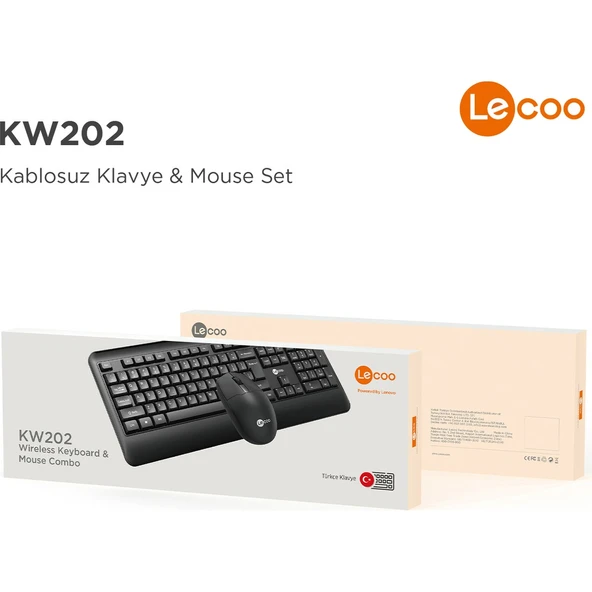 Lecoo Kw202 Kablosuz Klavye & Mouse Set Siyah - 8