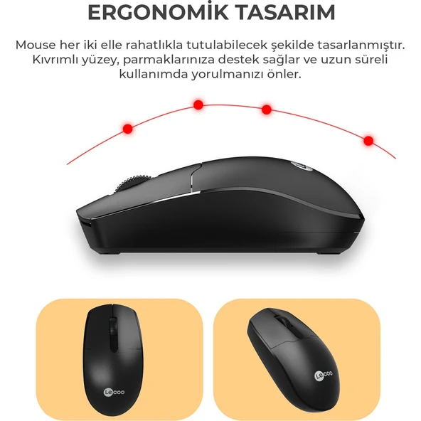 Lecoo Kw202 Kablosuz Klavye & Mouse Set Siyah - 7