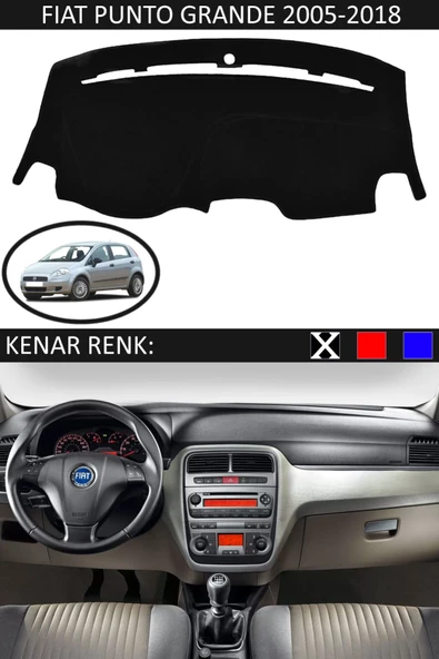 Torpido Koruma Halısı Siyah Kenar Renk Siyah Fiat Punto Grande 2005-2018 ile Uyumlu - 1