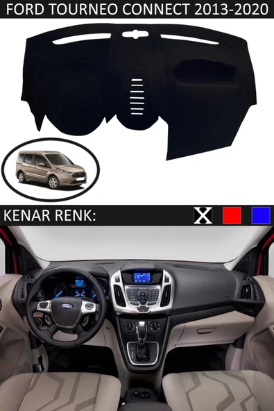 Torpido Koruma Halısı Siyah Kenar Renk Siyah Ford Tourneo Connect 2012-2020 ile Uyumlu
