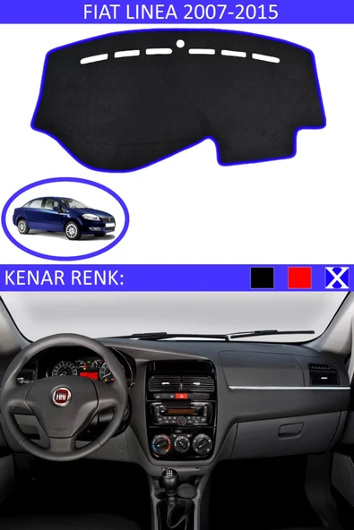 Torpido Koruma Halısı Siyah Kenar Renk Mavi Fiat Linea 2007-2015 ile Uyumlu