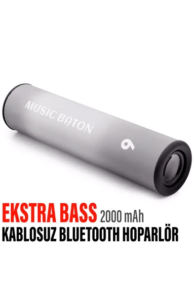 Kablosuz Silindir Bluetooth Hoparlör Speaker Ekstra Bass Ses Bombası 2000 mAh IP65 Su Geçirmez