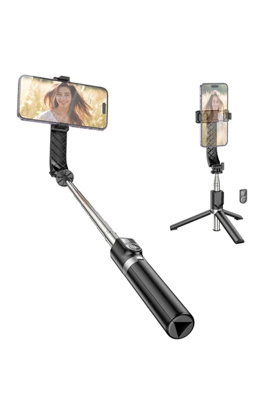 Monopod Tripod Selfie Çubuğu Bluetooh  Kumandalı Telefon Tutucu 98CM