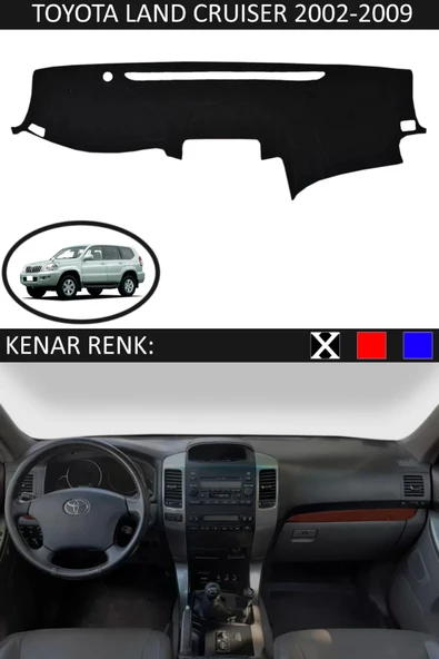 Torpido Koruma Halısı Siyah Kenar Renk Siyah Toyota Land Cruiser 2002-2009 ile Uyumlu - 1