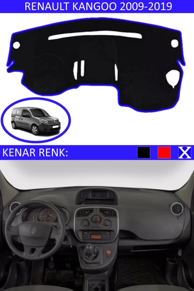 Torpido Koruma Halısı Siyah Kenar Renk Mavi Renault Kangoo 2009-2019 ile Uyumlu - 1