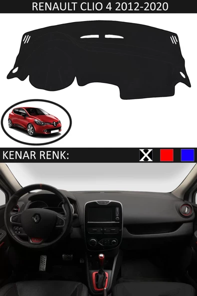 Torpido Koruma Halısı Siyah Kenar Renk Siyah Renault Clio 4 2012-2020 ile Uyumlu - 1