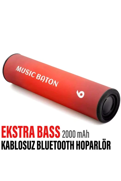 Kablosuz Silindir Bluetooth Hoparlör Speaker Ekstra Bass Ses Bombası 2000 mAh IP65 Su Geçirmez