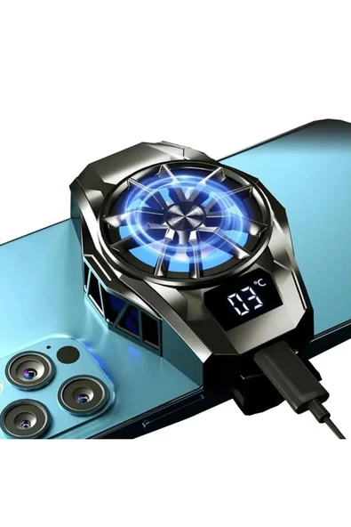 Gaming Telefon Hava Soğutma Fanı Derece Göstergeli Metal Radyatör Soğutucu İos Android Pubg Uyumlu - 3