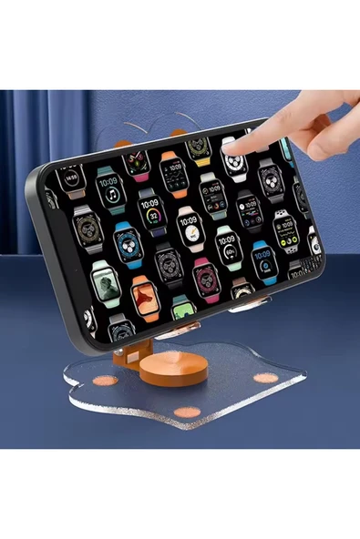 Masaüstü Telefon Ve Tablet Tutucu 360° Dönebilen Katlanabilir Taşınabilir Kaliteli Telefon Standı - Resim 6