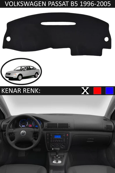 Torpido Koruma Halısı Siyah Kenar Renk Siyah Volkswagen Passat B5 1995-2005 ile Uyumlu - 1