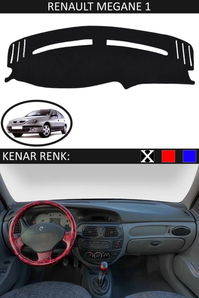 Torpido Koruma Halısı Siyah Kenar Renk Siyah Renault Megane 1 ile Uyumlu