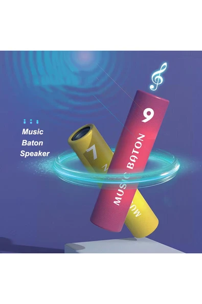 Kablosuz Silindir Bluetooth Hoparlör Speaker Ekstra Bass Ses Bombası 2000 mAh IP65 Su Geçirmez - 6