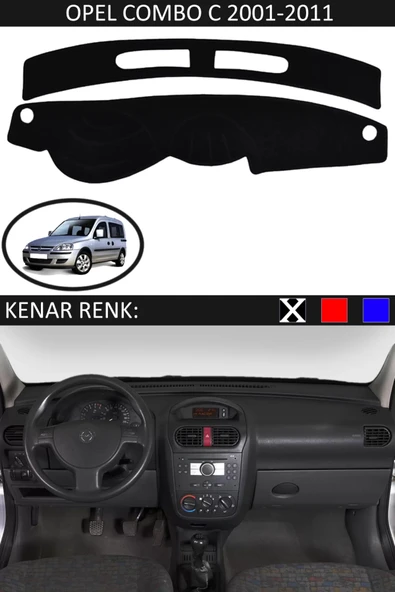 Torpido Koruma Halısı Siyah Kenar Renk Siyah Opel Combo C 2001-2011 ile Uyumlu - 1