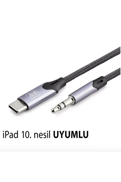 İpad 10. Nesil Uyumlu Metal Başlık AUX Kablo Ses Dönüştürücüsü Hasır Type-C Çeviricisi