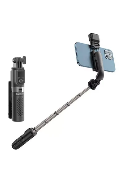 Monopod Tripod Selfie Çubuğu Ayarlanabilir Bluetooh Uzaktan Kumandalı 3 Mod Işıklı 75CM