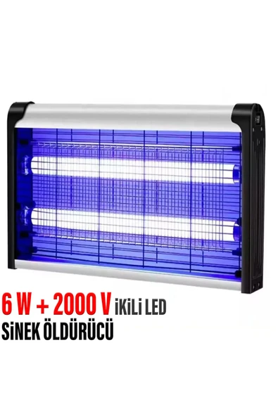 Elektrikli Sivrisinek Yok Edici Sinek Öldürücü Mavi Işık 6W 2000V Iki Led Asılabilir Zincir Askı