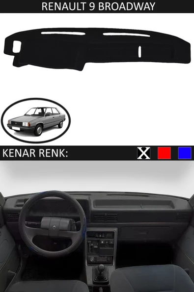 Torpido Koruma Halısı Siyah Kenar Renk Siyah Renault 9 Broadway ile Uyumlu - 1