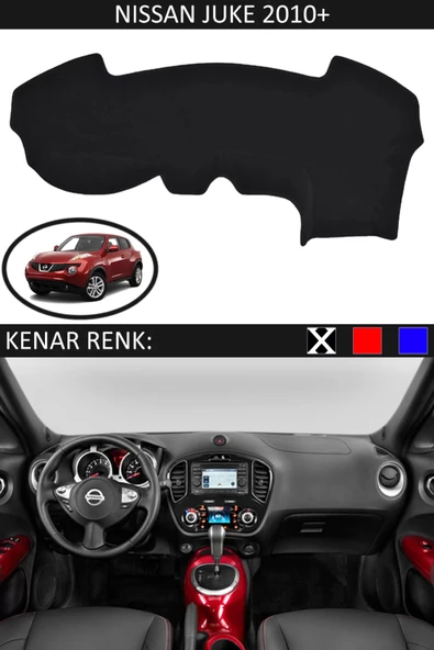 Torpido Koruma Halısı Siyah Kenar Renk Siyah Nissan Juke 2010+ ile Uyumlu