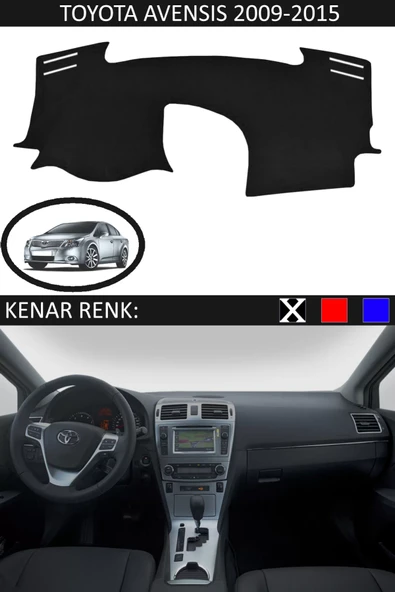 Torpido Koruma Halısı Siyah Kenar Renk Siyah Toyota Avensis 2009-2015 ile Uyumlu - 1