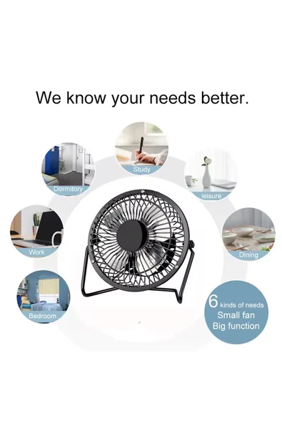Taşınabilir Mini Fan Soğutucu Serinletici Pervaneli Masaüstü Vantilatör Klima Usb - 4