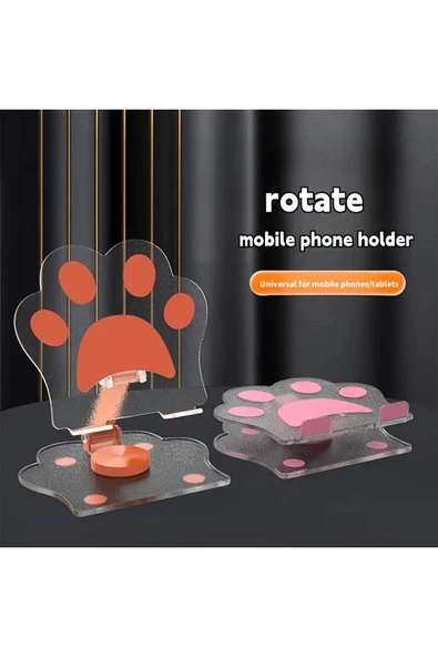 Masaüstü Telefon Ve Tablet Tutucu 360° Dönebilen Katlanabilir Taşınabilir Kaliteli Telefon Standı - Resim 4