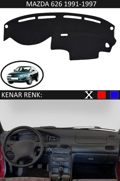 Torpido Koruma Halısı Siyah Kenar Renk Siyah Mazda 626 1991-1997 ile Uyumlu