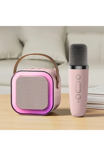 Mini Kablosuz Bluetooth Karaoke Hoparlör Kareoke Makinesi Çocuklar İçin Evde Karaoke Seti - 2