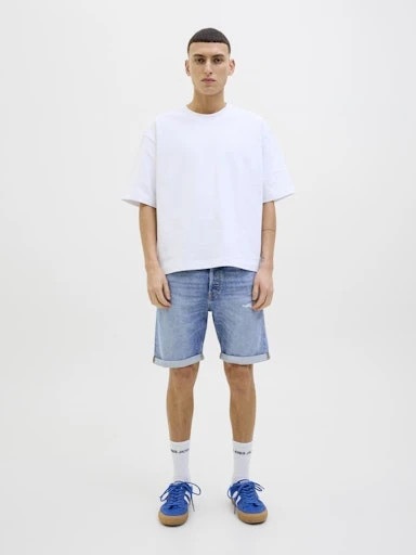 JACK JONES Erkek Blue Denim Shorts 12269612 - 6