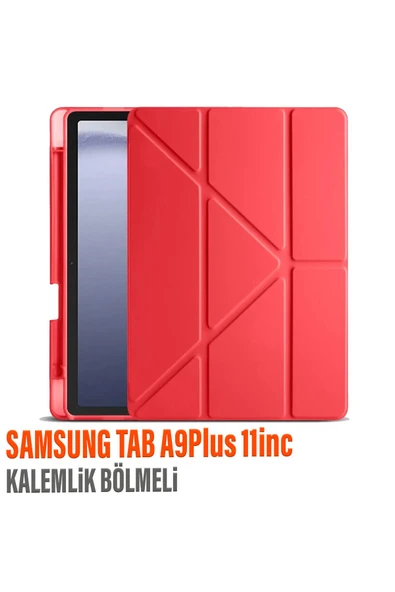 Samsung Galaxy Tab A9 Plus 11 Inc (X210) Kılıf Kalem Bölümlü Standlı Uyku Modlu Kılıf