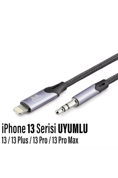 iPhone 13-PLUS-PRO-PRO MAX Uyumlu Metal Başlık AUX Ses Dönüştürücüsü Hasır Lightning Çevirici ürün görseli