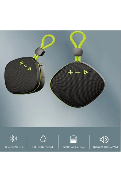 Yüksek Bass Bluetooth Hoparlör Ses Bombası TWS Çift Hoparlör Bağlantısı 1200 mAh Speaker - 6