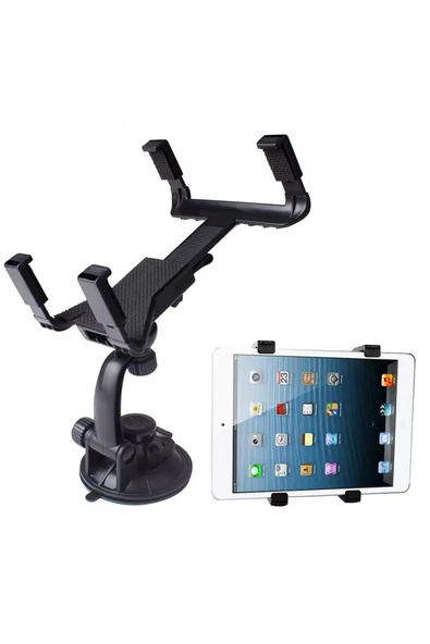 Araç İçi Tablet Telefon Tutucu Vantuzlu  Güçlü  Tablet Tutucu 360° Dönerli