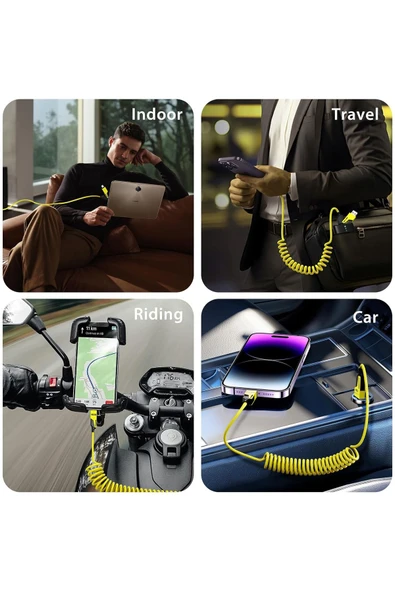 65W Çok Fonksiyonlu 4'ü Bir arada USBC-TypeC-Lighting Şarj Kablo PD  Hızlı Şarj ve Veri Transfer - Resim 5