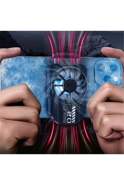 Gaming Cep Telefon Hava Soğutma Fanı Metal Radyatör Soğutucu Mavi Efekt İos Android Pubg Uyumlu - 2