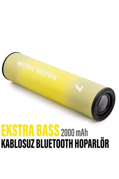 Kablosuz Silindir Bluetooth Hoparlör Speaker Ekstra Bass Ses Bombası 2000 mAh IP65 Su Geçirmez