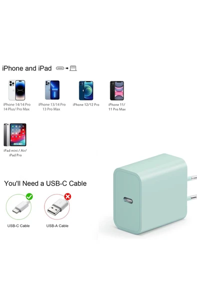 iPhone 11 Uyumlu Şarj Aleti HIZLI PD Şarj Cihazı Apple iPhone 11 Pro 11 Plus 11 Pro Max 25W HIZLI - Resim 4