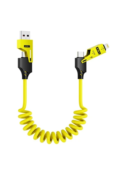 65W Çok Fonksiyonlu 4'ü Bir arada USBC-TypeC-Lighting Şarj Kablo PD  Hızlı Şarj ve Veri Transfer ürün görseli