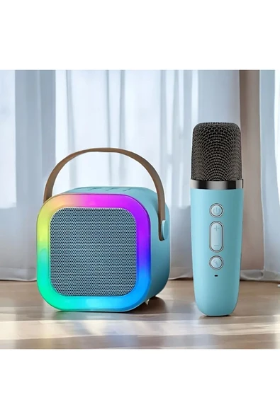 Mini Kablosuz Bluetooth Karaoke Hoparlör Kareoke Makinesi Çocuklar İçin Evde Karaoke Seti - Resim 2
