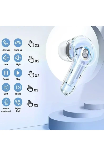 TWS Kulak İçi Bluetooth Kulaklık Led Göstergeli Wireless V5.3 Ultrapro IP4X Su Geçirmez - 6