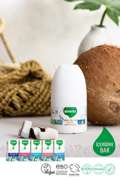 Siveno Roll On Hindistan Cevizli Deodorant Ter Kokusu Önleyici Bitkisel Lekesiz Vegan 50 ml - 6
