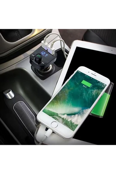 Bluetooth Araç Kiti Araç Fm Transmitter Şarj USB MP3 PD Flash Için Uygun Çakmaklık Giriş - 5