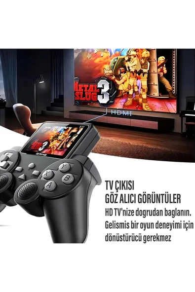 Kablosuz Retro Video Oyun Konsolu Atari 520 Oyunlu Media Player Medya Oynatıcı - Resim 4