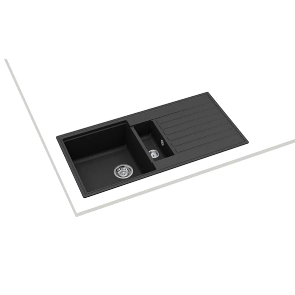 Teka Cliff 60 B-TQ 1,5 Hazneli Siyah Granit Mutfak Eviyesi - 2